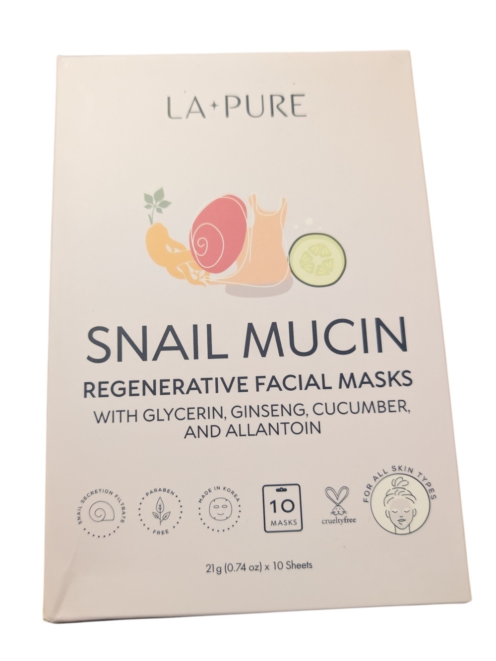 Snail Mucin Regenerative Facial Mask 10pk